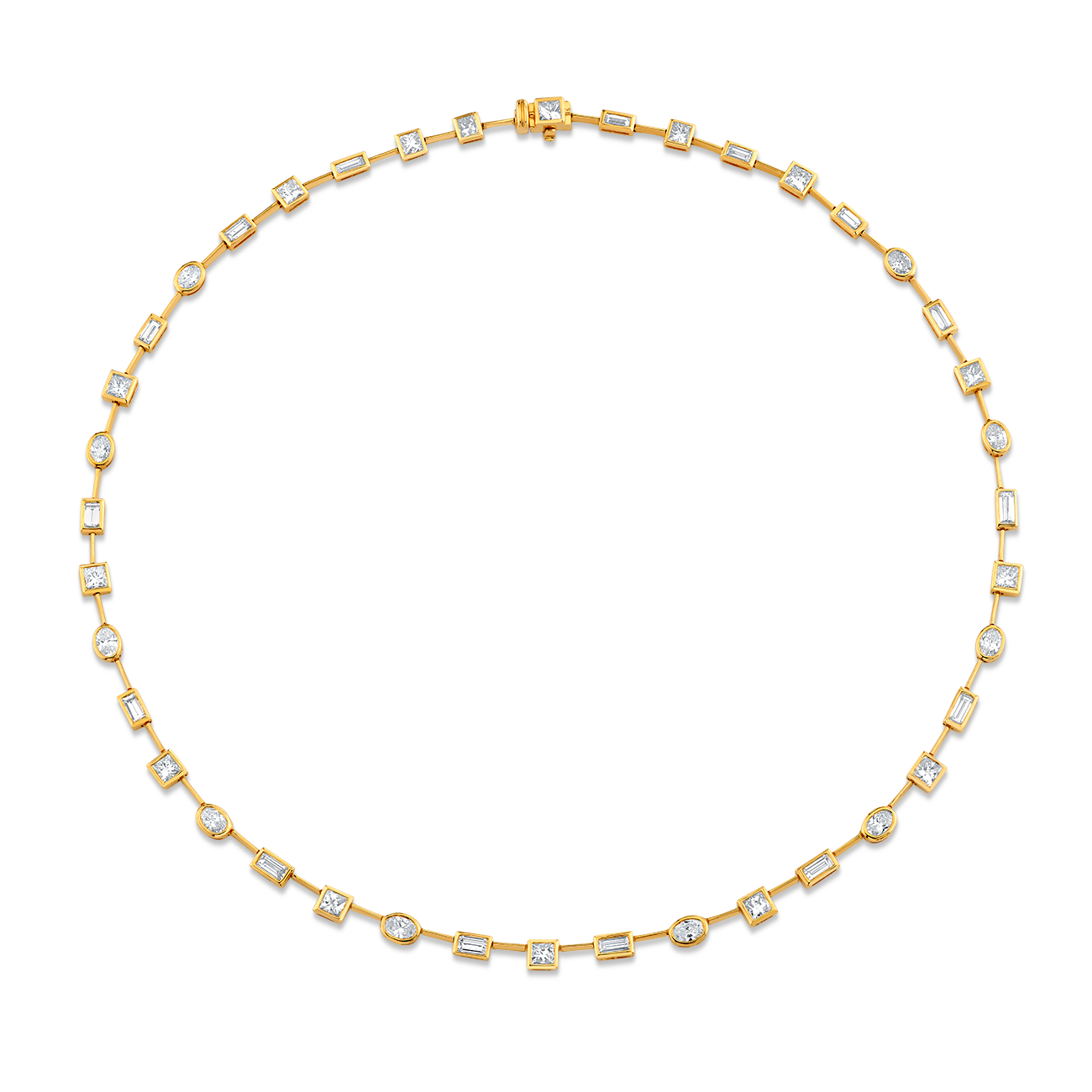 deBoulle Collection Mixed Cut Diamond Necklace in Yellow Gold