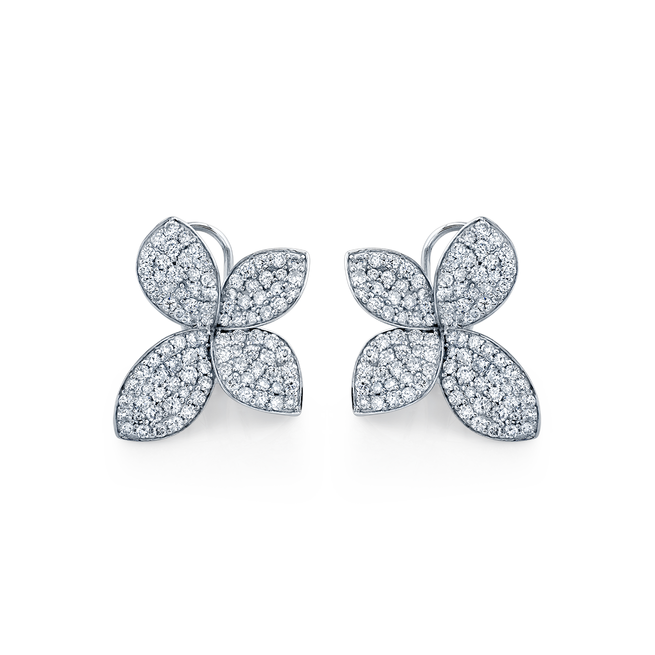 deBoulle Collection He Loves Me Large Earrings in White Gold