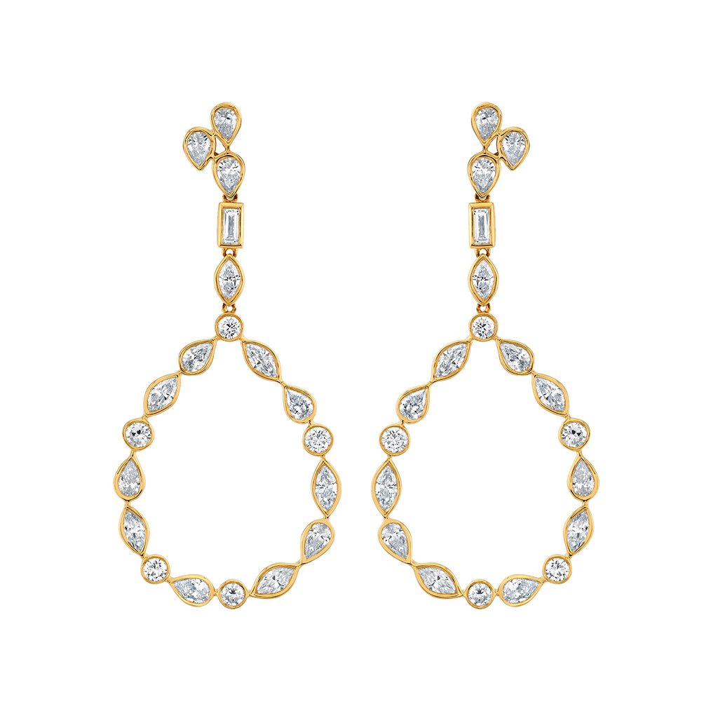deBoulle Collection Fancy Cut Diamond Dangle Earrings