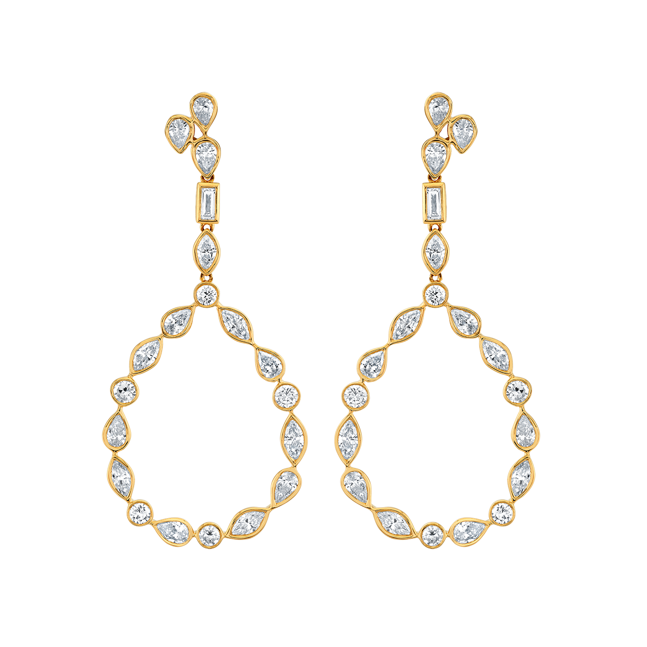 deBoulle Collection Fancy Cut Diamond Dangle Earrings