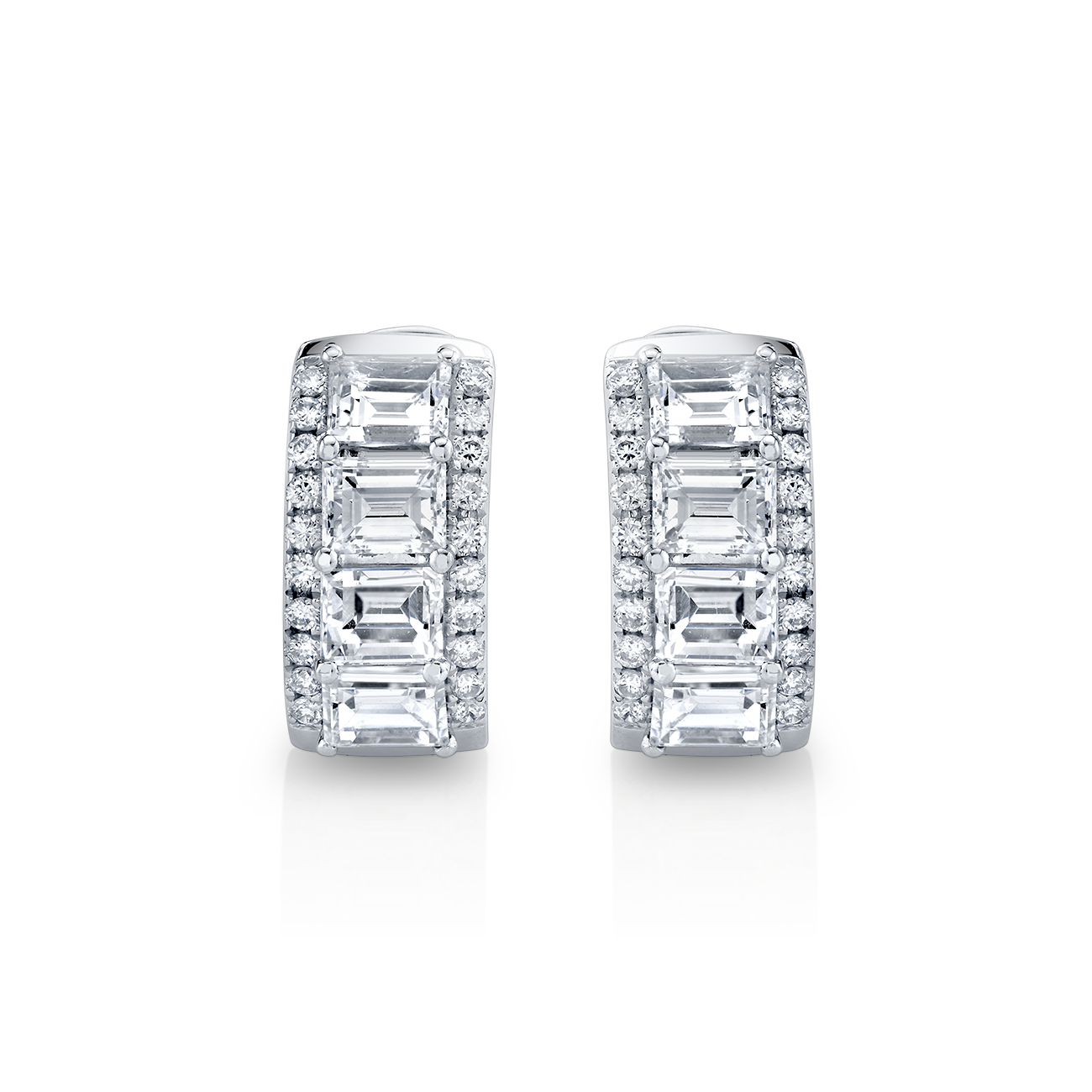 deBoulle Collection Modern Diamond Huggies in White Gold