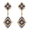 Opera Tulle Pendant Earrings With Blue Enamel And Diamonds