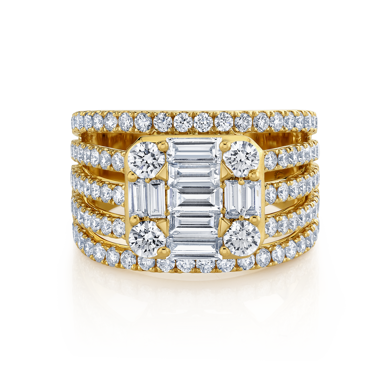 deBoulle Collection Cinq Ring in Yellow Gold
