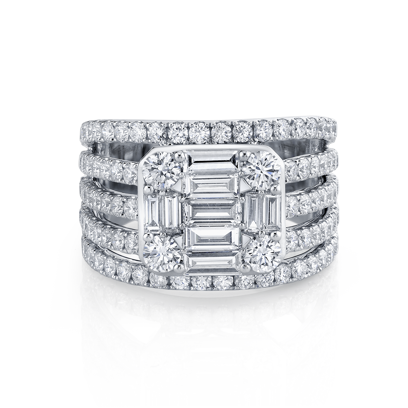 deBoulle Collection Cinq Ring in White Gold