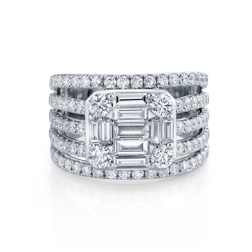 deBoulle Collection Cinq Ring in White Gold