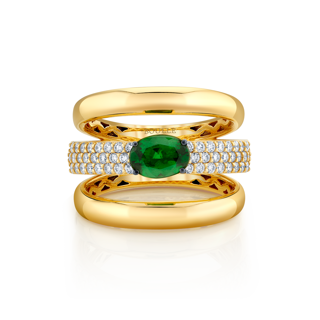 deBoulle Collection Tsavorite Three Row Ring