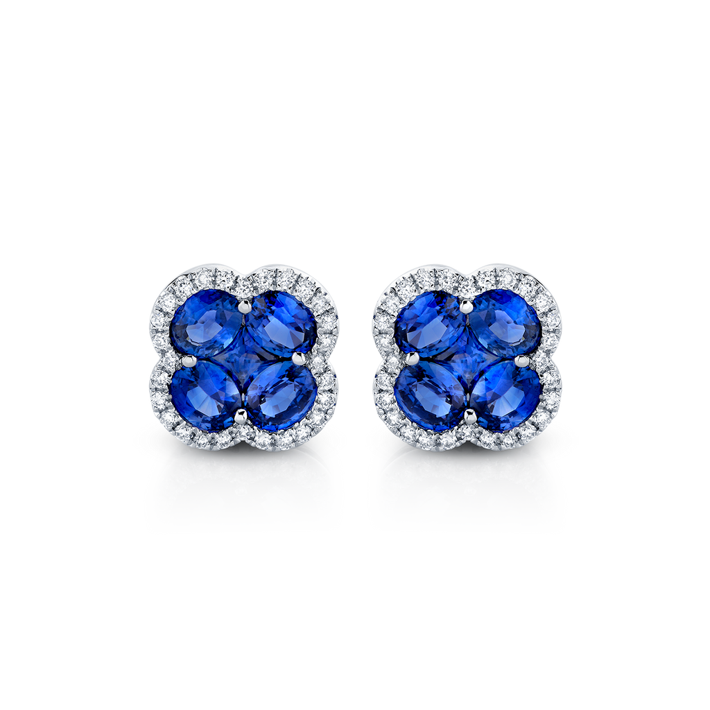 deBoulle Collection Clover Motif Diamond Border Studs