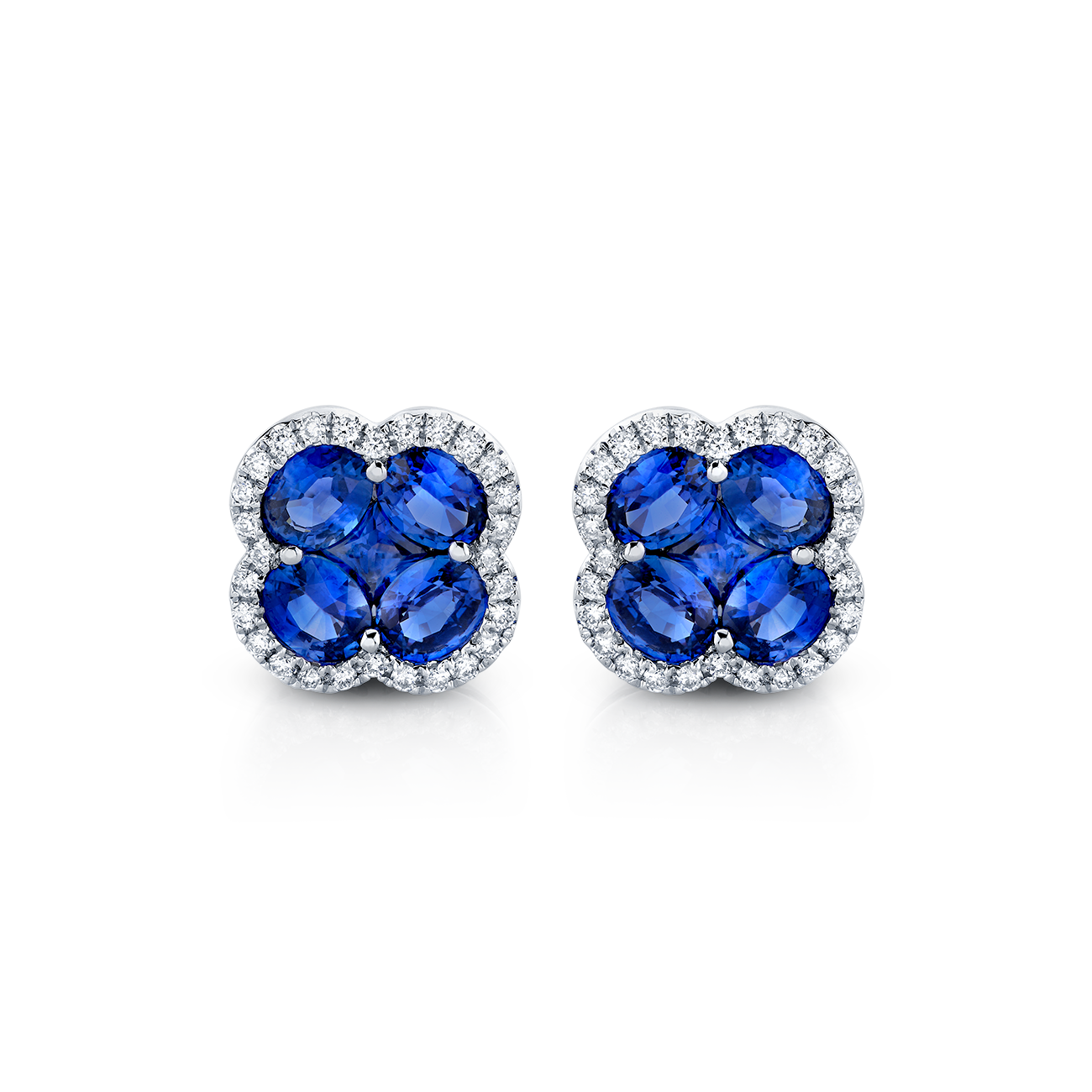 deBoulle Collection Clover Motif Diamond Border Studs