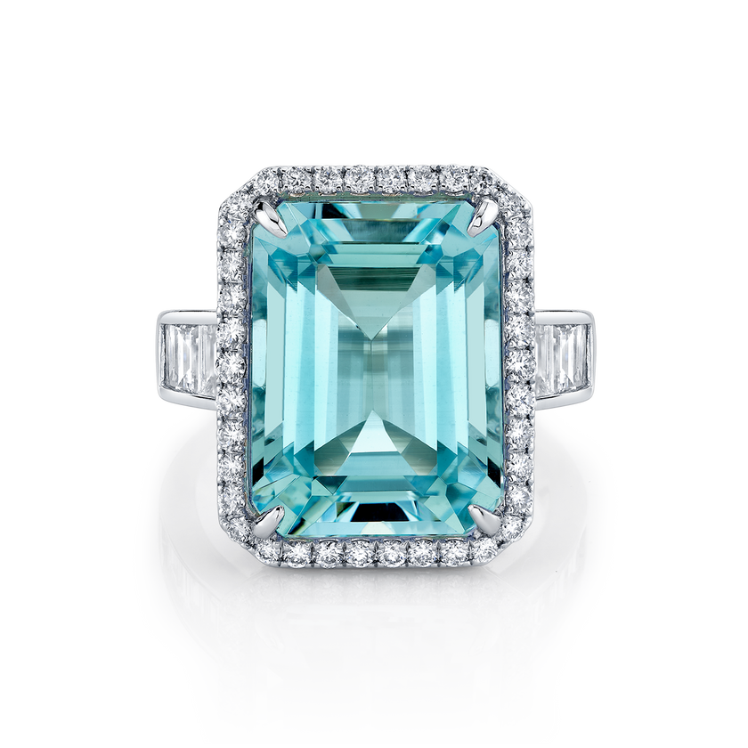 deBoulle Collection Aquamarine and Diamond Ring