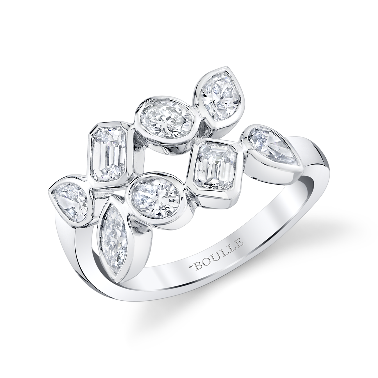 deBoulle Collection Overlapping Mixed Cut Diamond Ring
