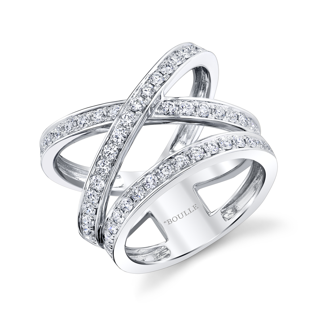 deBoulle Collection X Ring in White Gold
