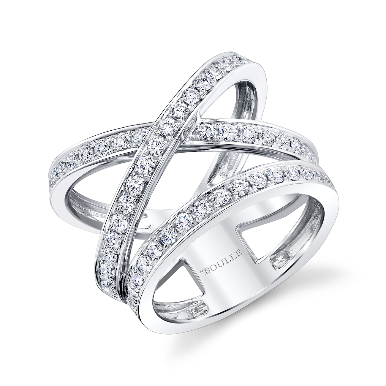 deBoulle Collection X Ring in White Gold