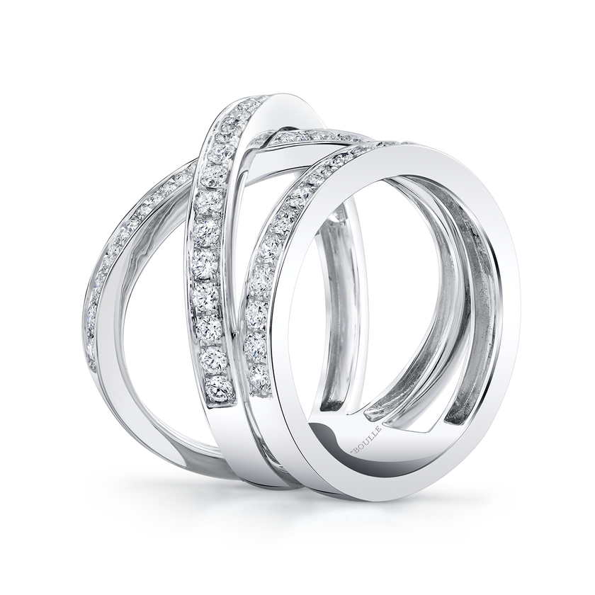 deBoulle Collection X Ring in White Gold