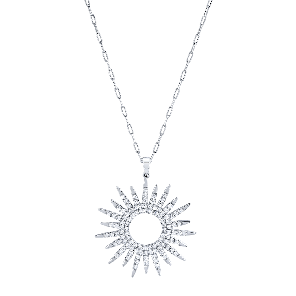 deBoulle Collection Sunburst Necklace in White Gold
