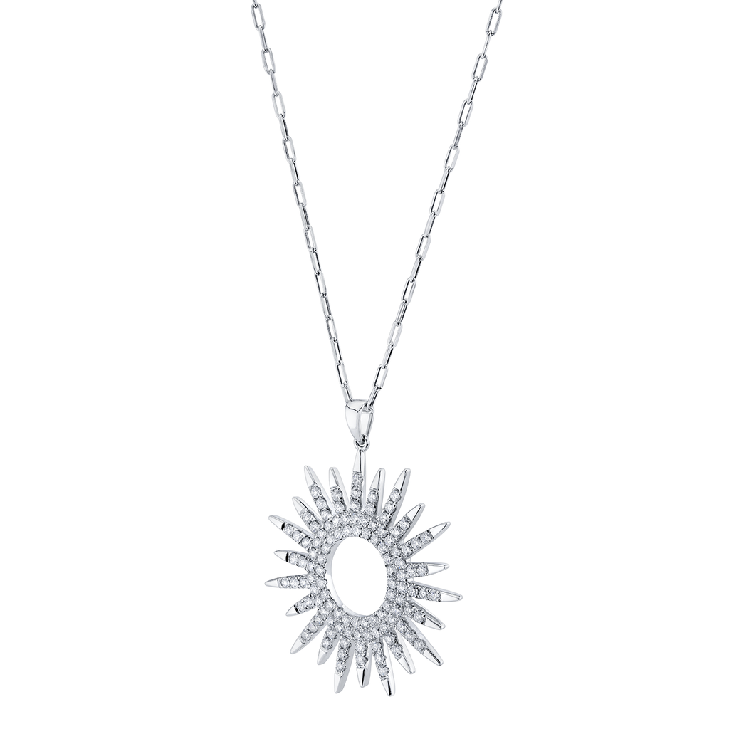 deBoulle Collection Sunburst Necklace in White Gold
