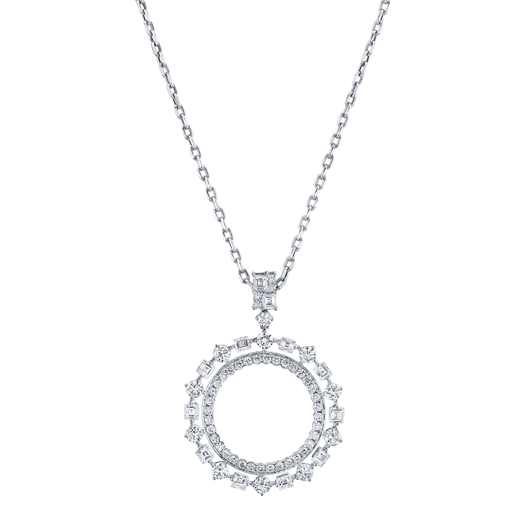 deBoulle Collection Inner Circle Pendant in White Gold