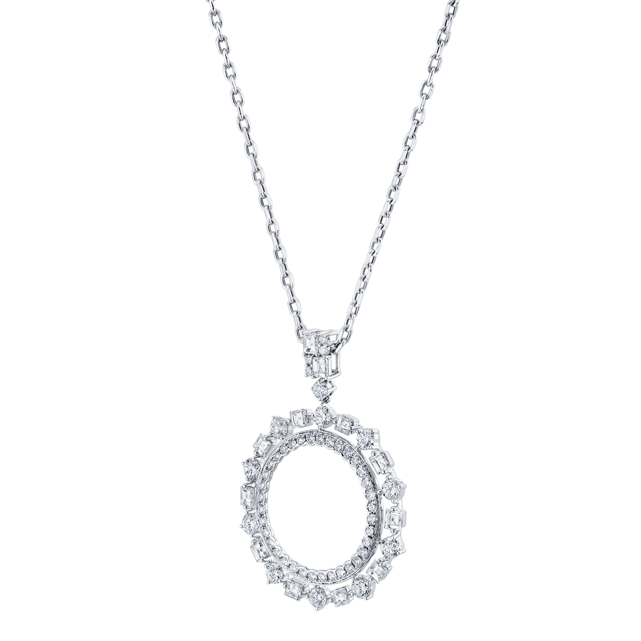 deBoulle Collection Inner Circle Pendant in White Gold