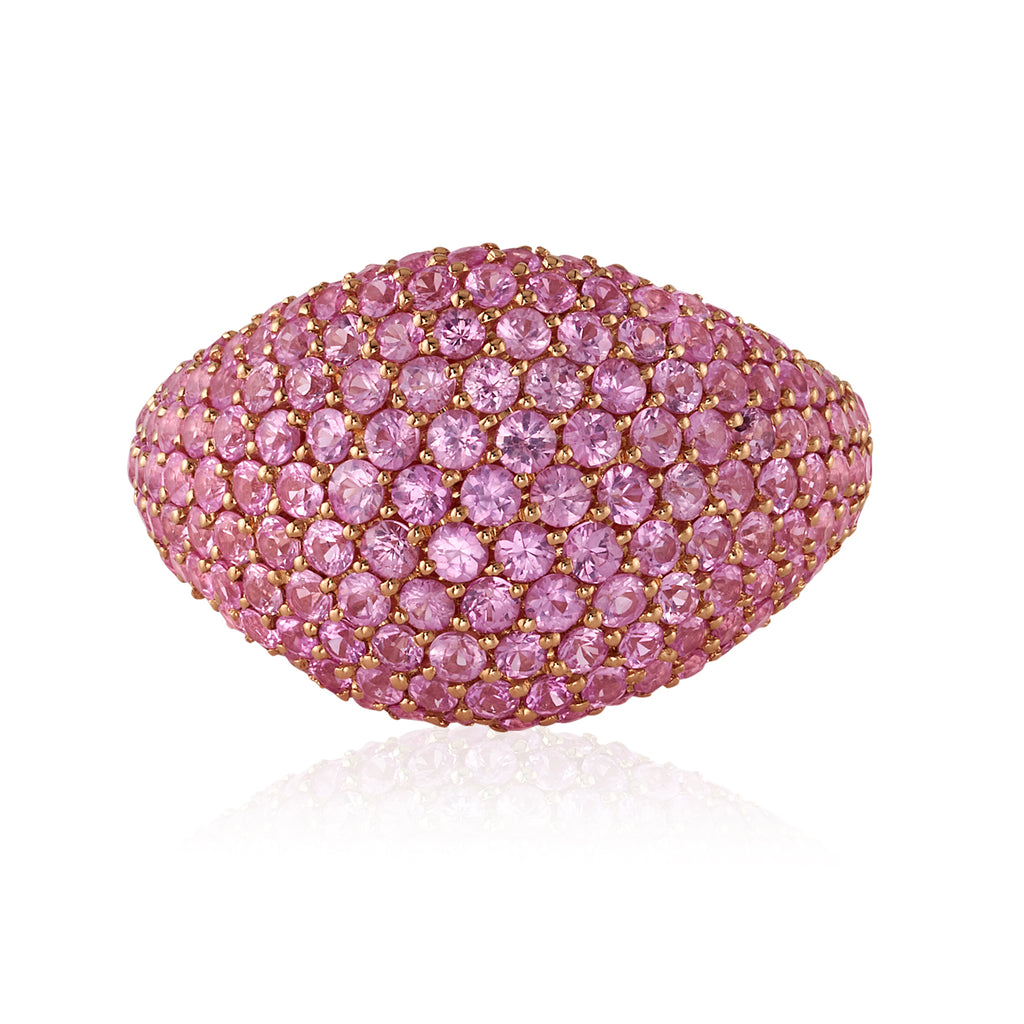 deBoulle Collection Pavé Domed Ring with Pink Sapphires