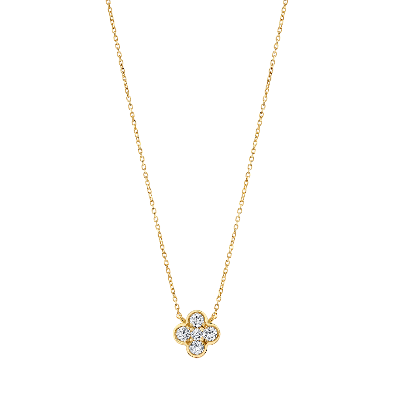 deBoulle Collection Clover Pendant with Diamonds in Yellow Gold