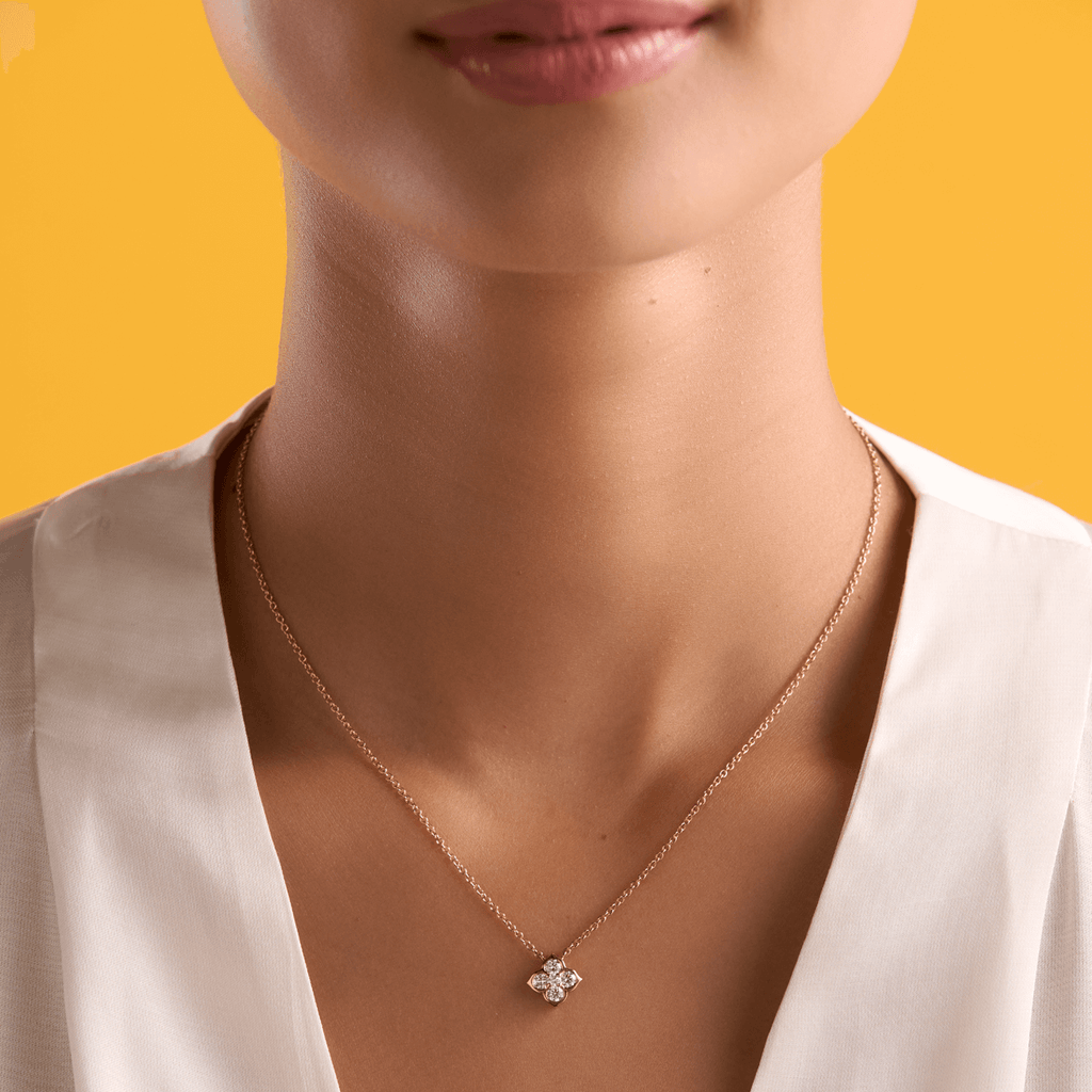deBoulle Collection Pointed Clover Pendant in Rose Gold