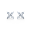 deBoulle Collection Four Petal Earrings in Platinum