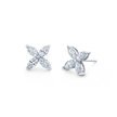 deBoulle Collection Four Petal Earrings in Platinum