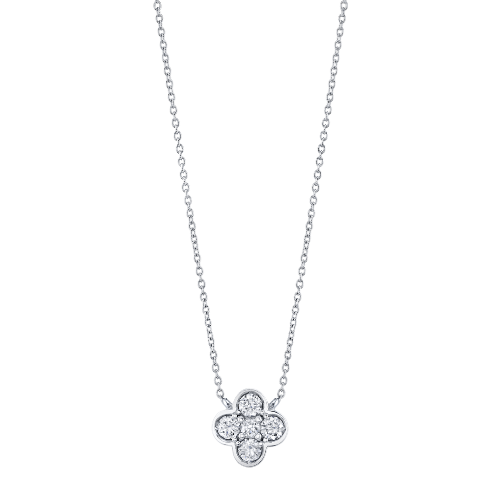 deBoulle  Collection Clover Pendant with Diamonds in White Gold