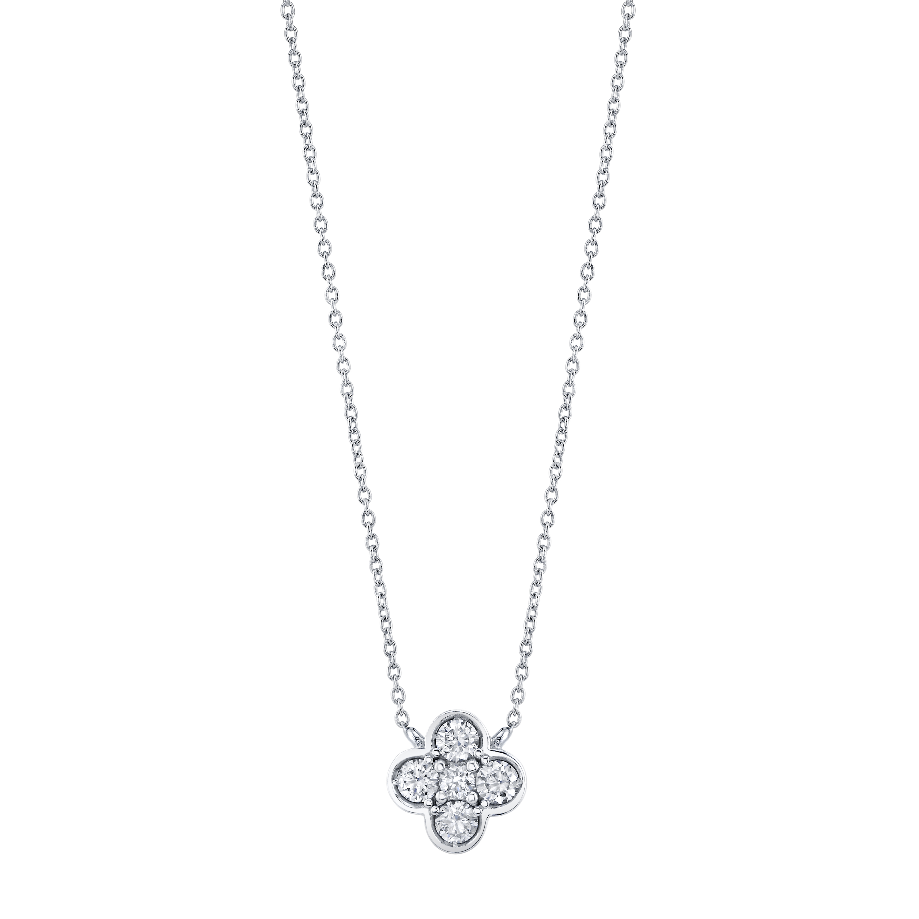 deBoulle  Collection Clover Pendant with Diamonds in White Gold