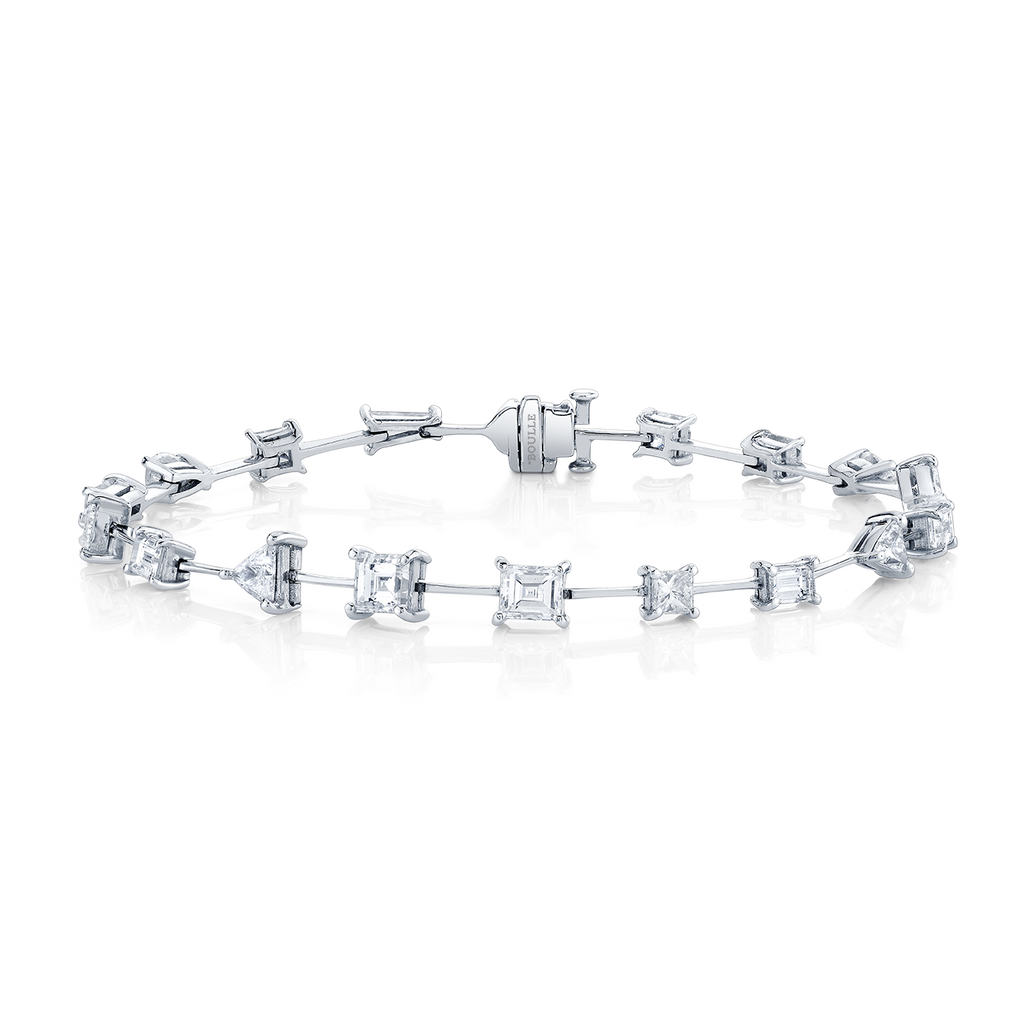 deBoulle Collection Mixed Cut Diamond Bracelet in White Gold