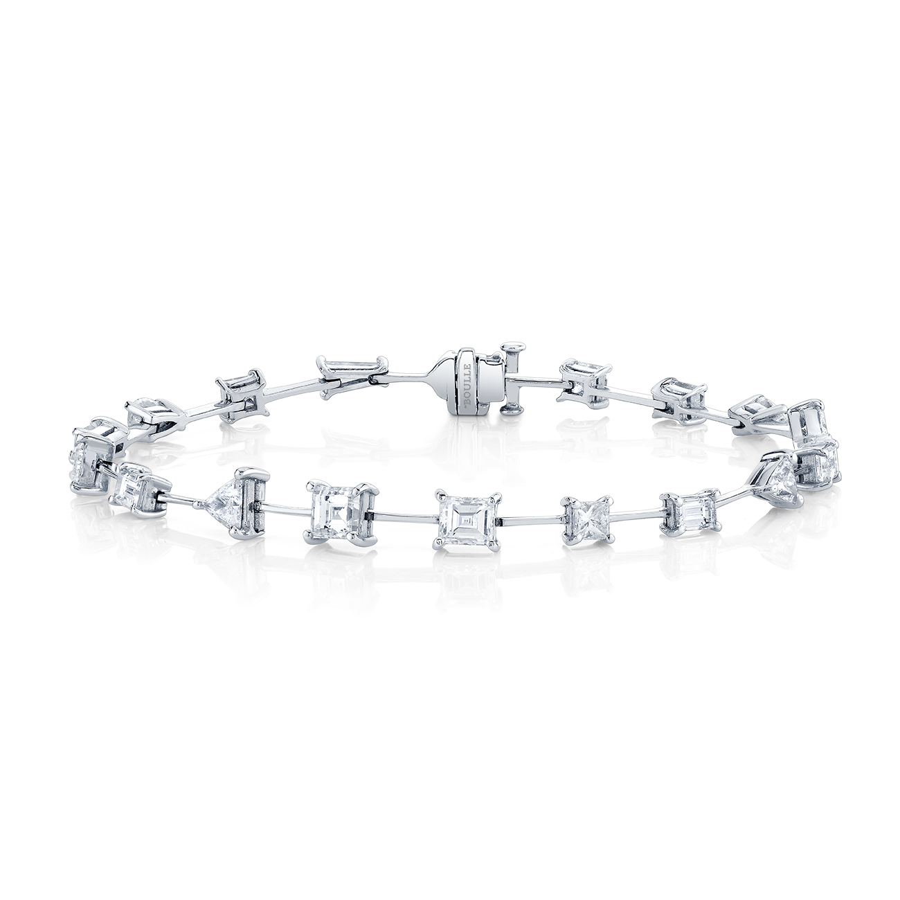 deBoulle Collection Mixed Cut Diamond Bracelet in White Gold