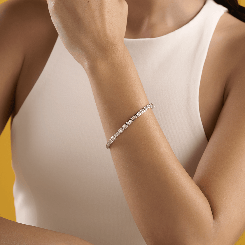 deBoulle Collection Emerald Cut Diamond Bangle