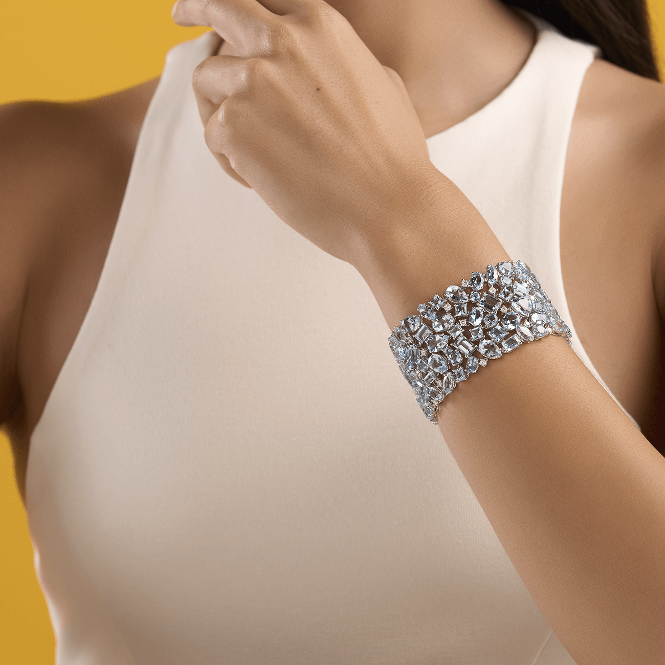 deBoulle Collection Aquamarine and Diamond Bracelet