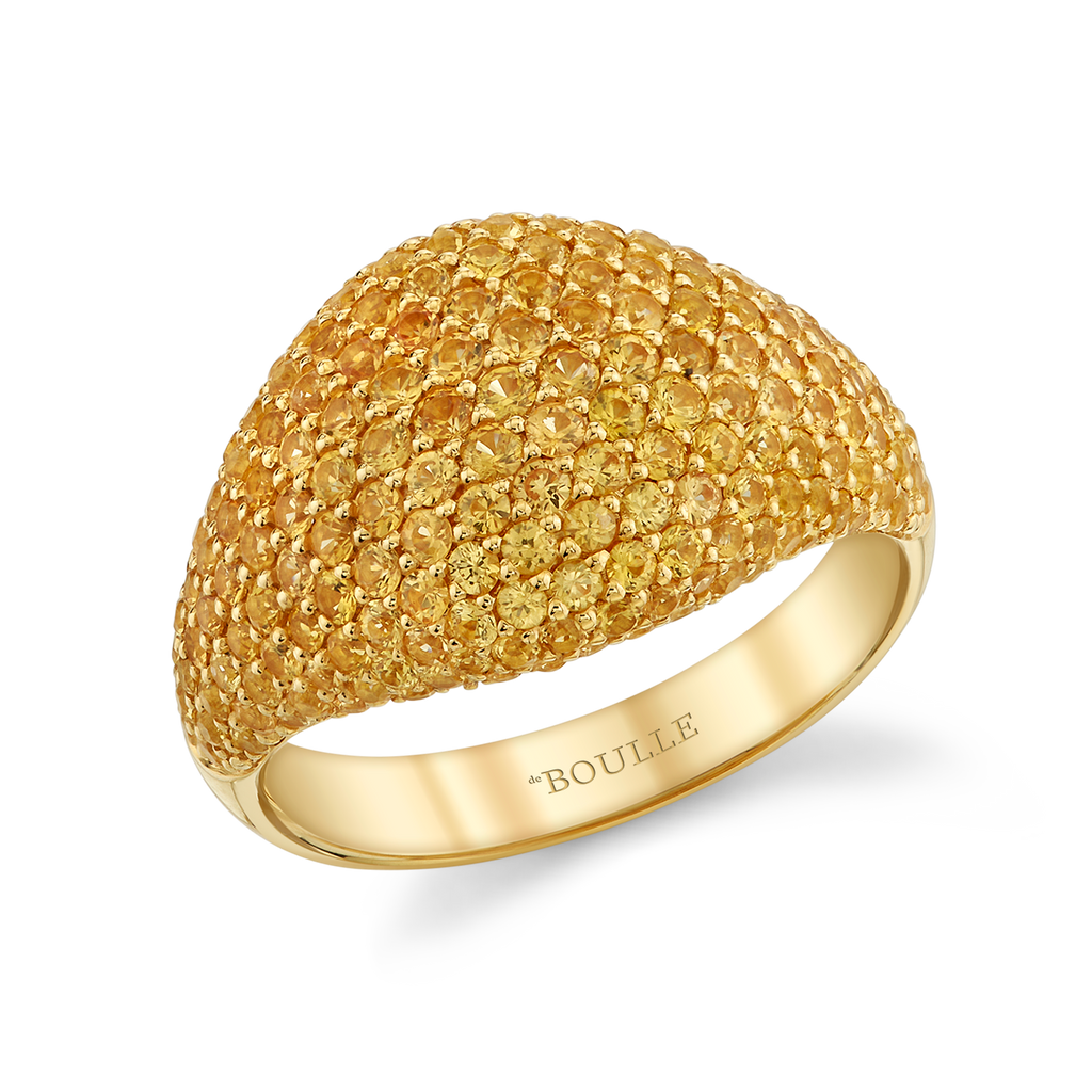 deBoulle Collection Pavé Domed Ring with Yellow Sapphires