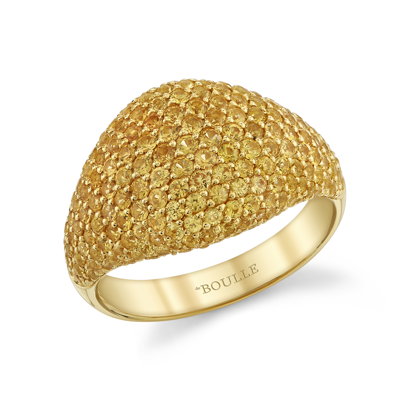 deBoulle Collection Pavé Domed Ring with Yellow Sapphires