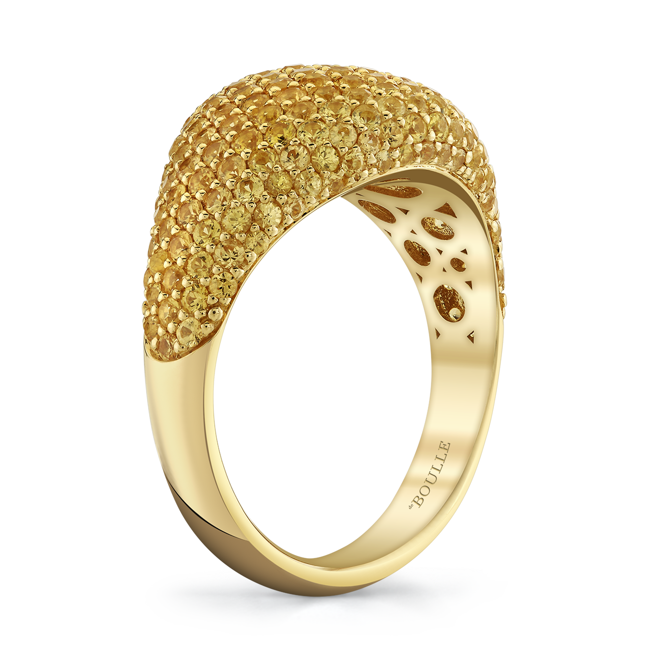 deBoulle Collection Pavé Domed Ring with Yellow Sapphires