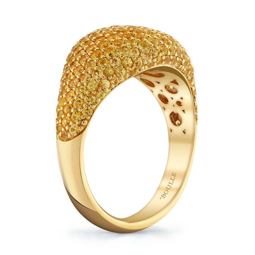 deBoulle Collection Pavé Domed Ring with Yellow Sapphires