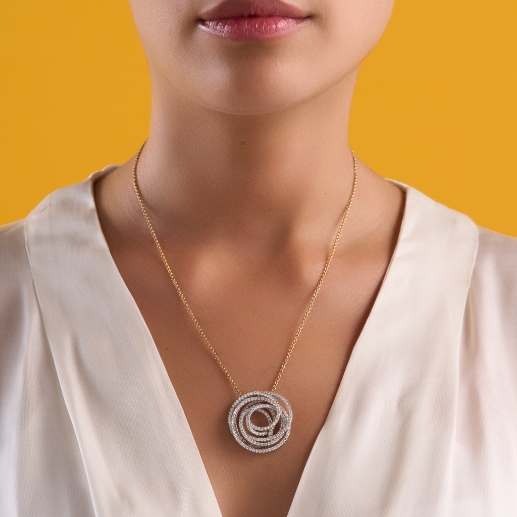 deBoulle Collection Twisted Diamond Pendant in 18K White Gold
