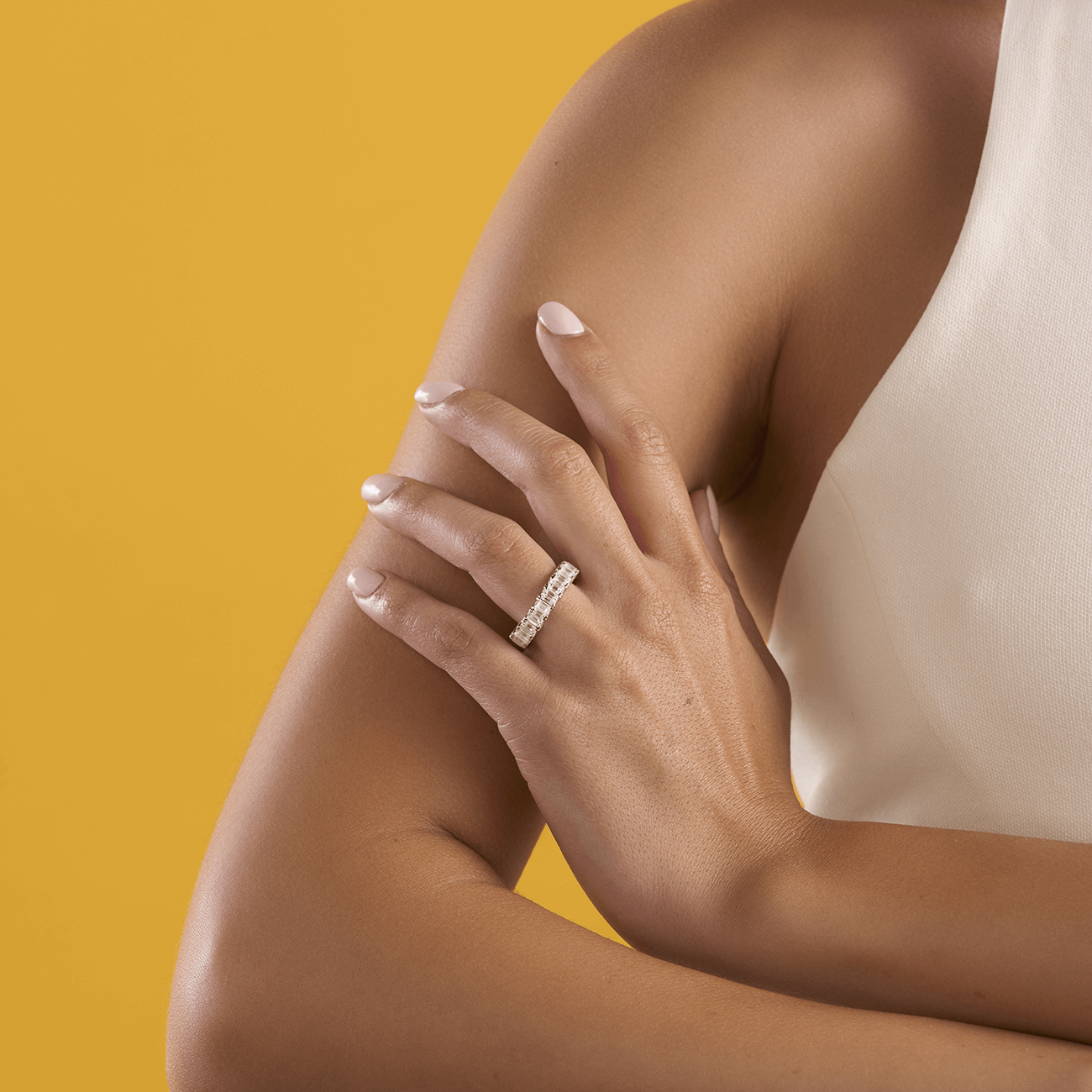 deBoulle Bridal Collection Stretch Eternity Band with Emerald-cut Diamonds