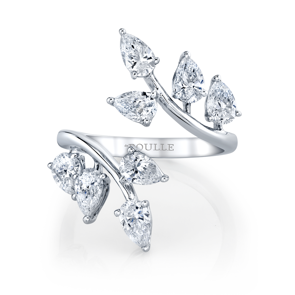 deBoulle Collection Bypass Ring with Pear-Shaped Diamonds
