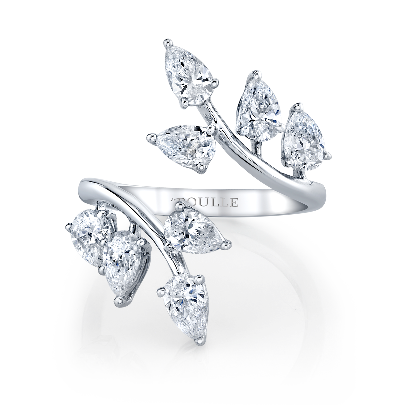 deBoulle Collection Bypass Ring with Pear-Shaped Diamonds