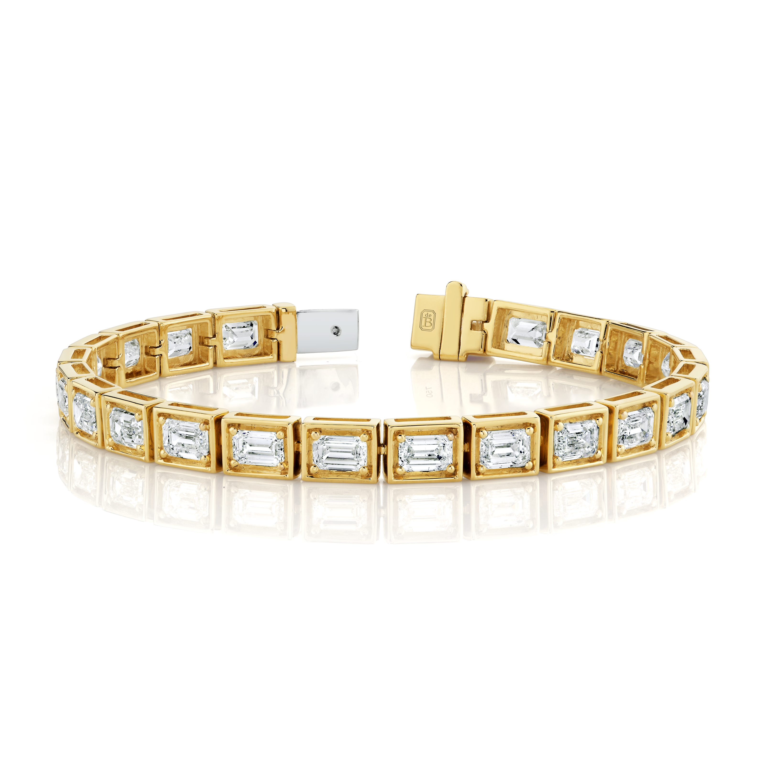 deBoulle Collection Emerald-cut Tennis Bracelet in Yellow Gold