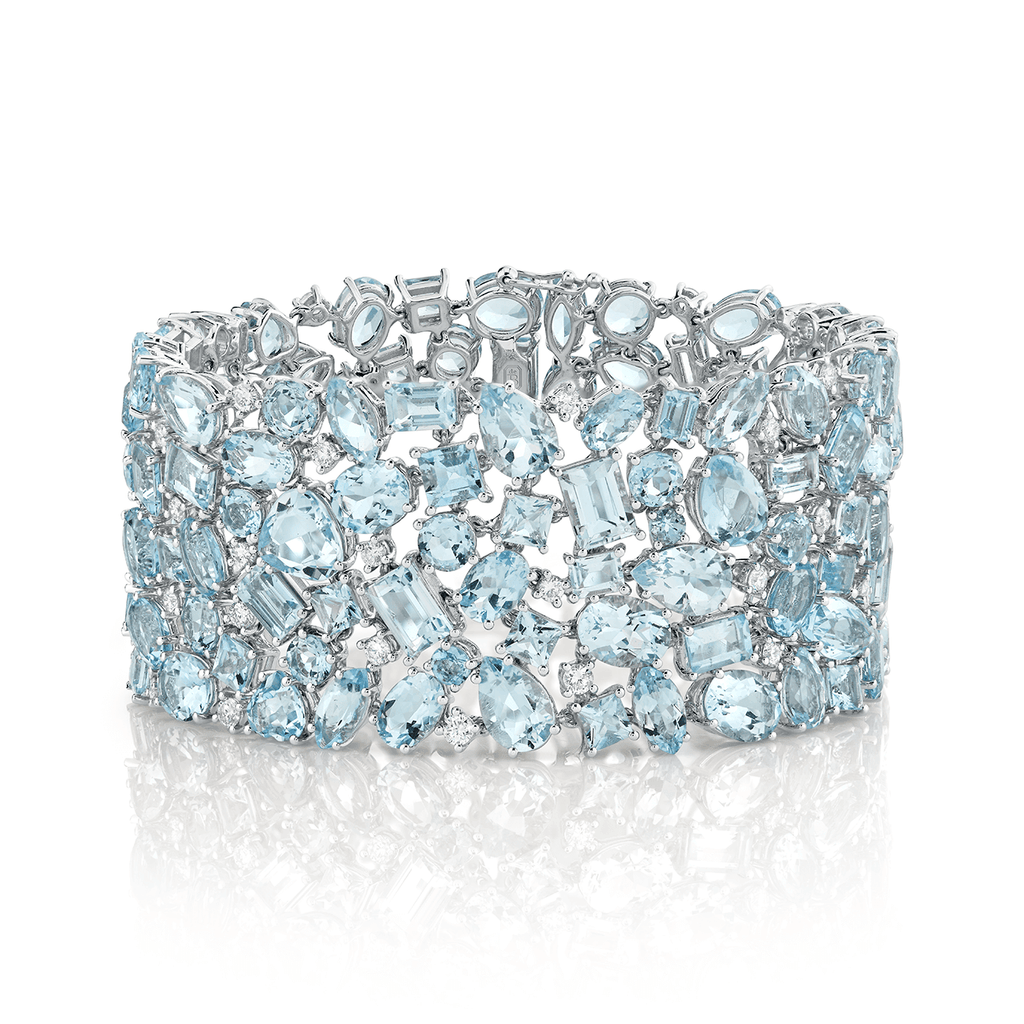 deBoulle Collection Aquamarine and Diamond Bracelet
