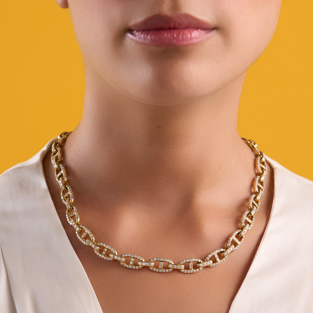 deBoulle Collection Chain Link Necklace with Diamonds