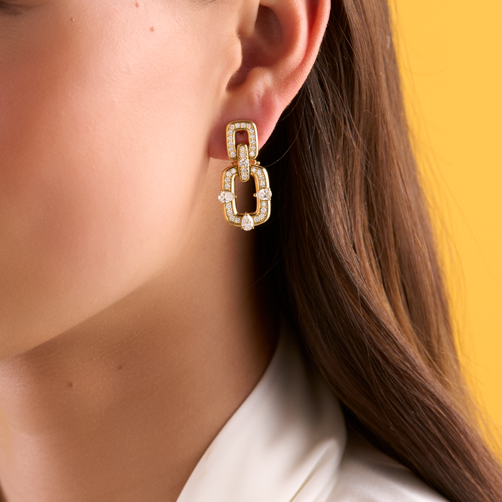 deBoulle Collection Door Knocker Diamond Earrings