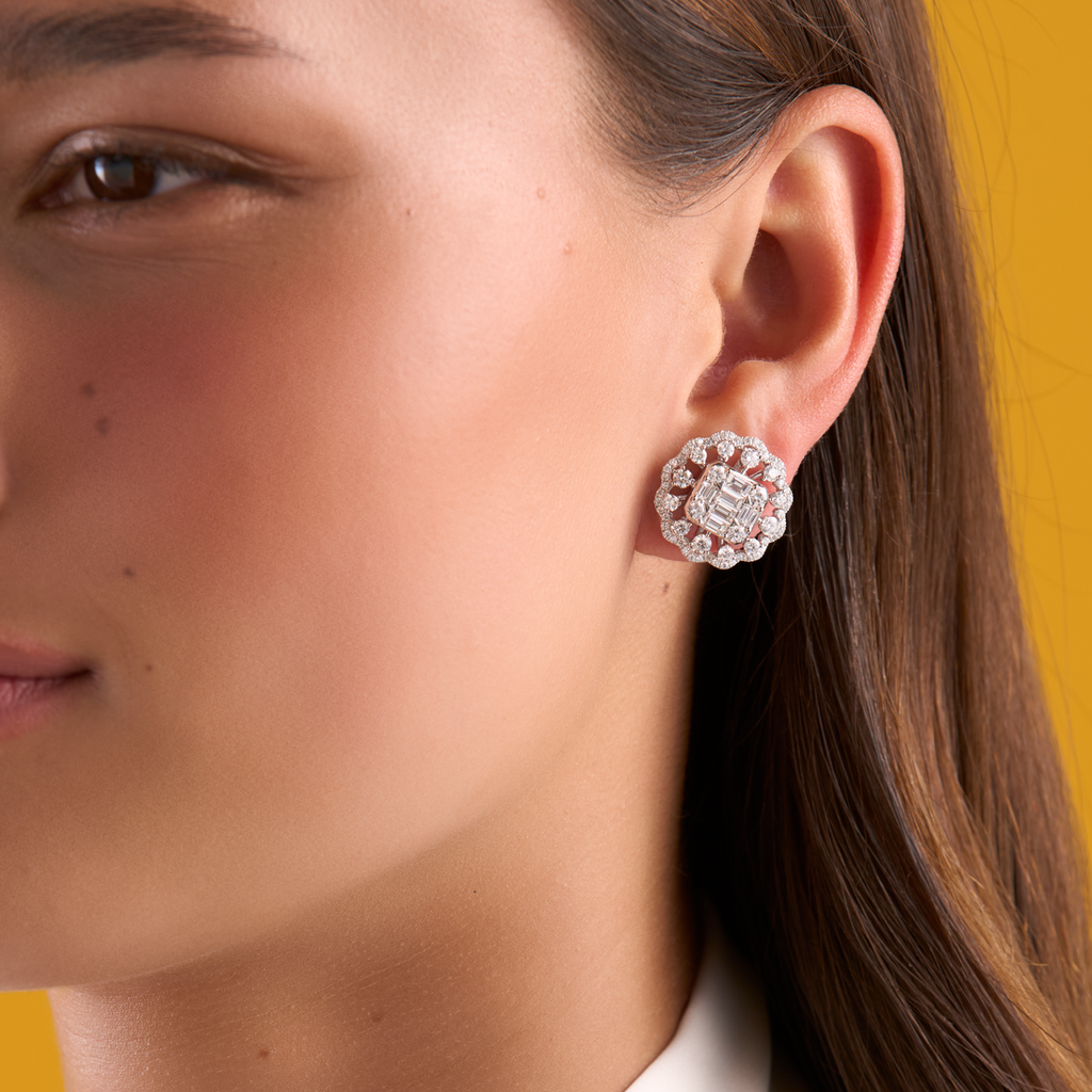 deBoulle Collection Diamond Scalloped Earrings