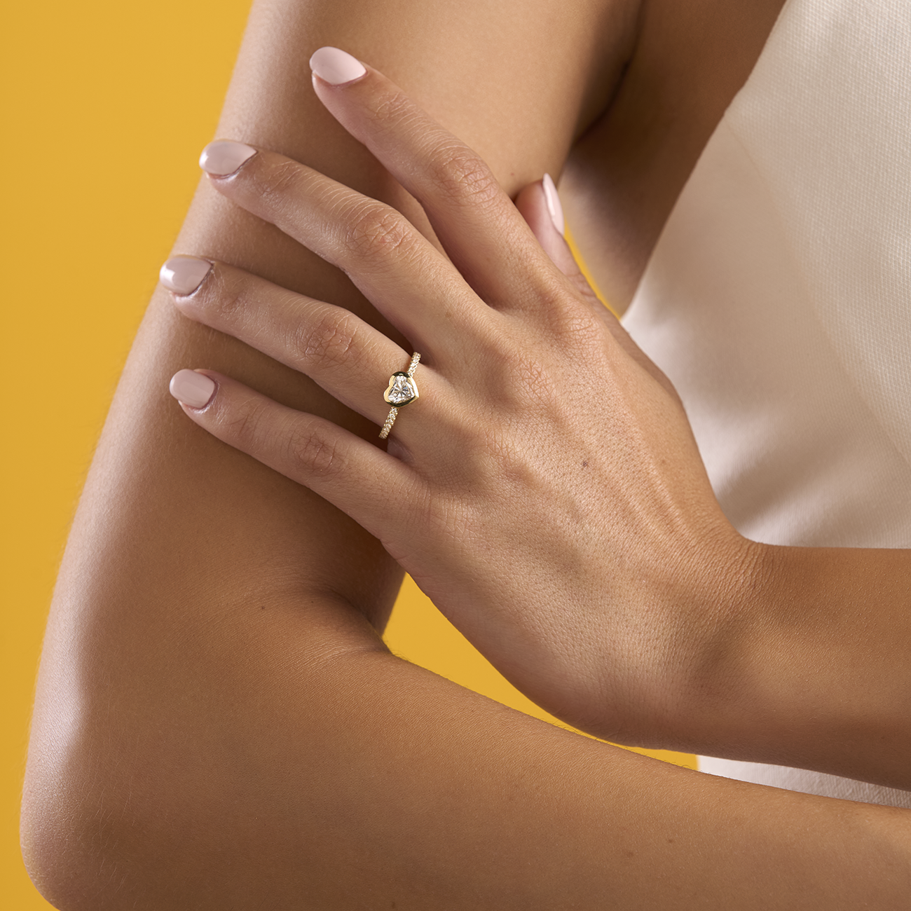 deBoulle Collection Posh Stackable Ring with Diamond Heart Center