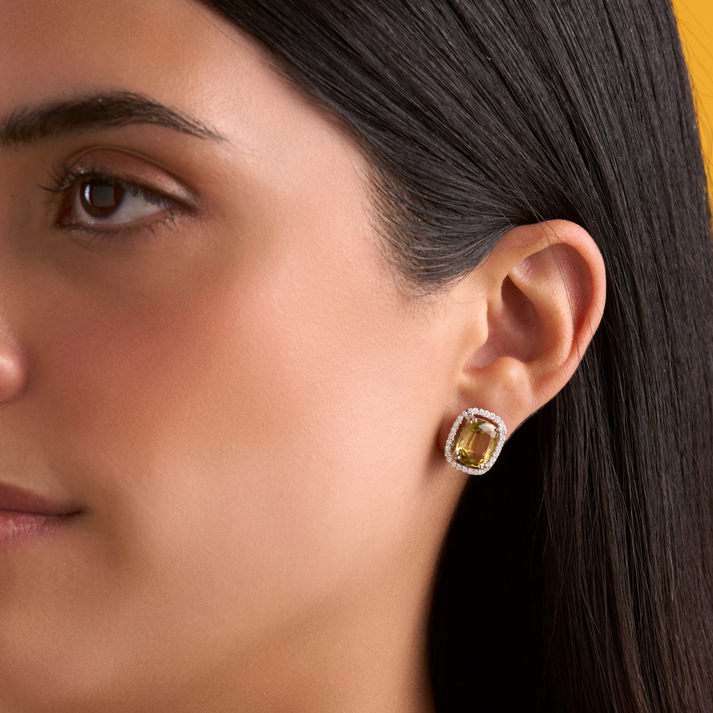 deBoulle Collection Heliodor and Diamond Earrings