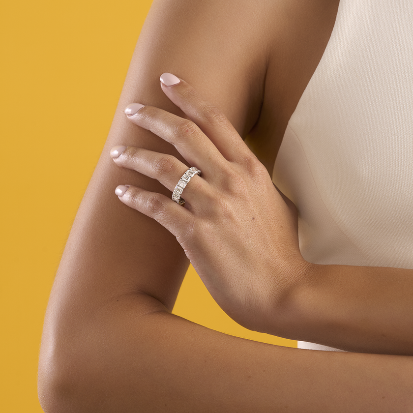 deBoulle Bridal Collection Emerald Cut Eternity Band