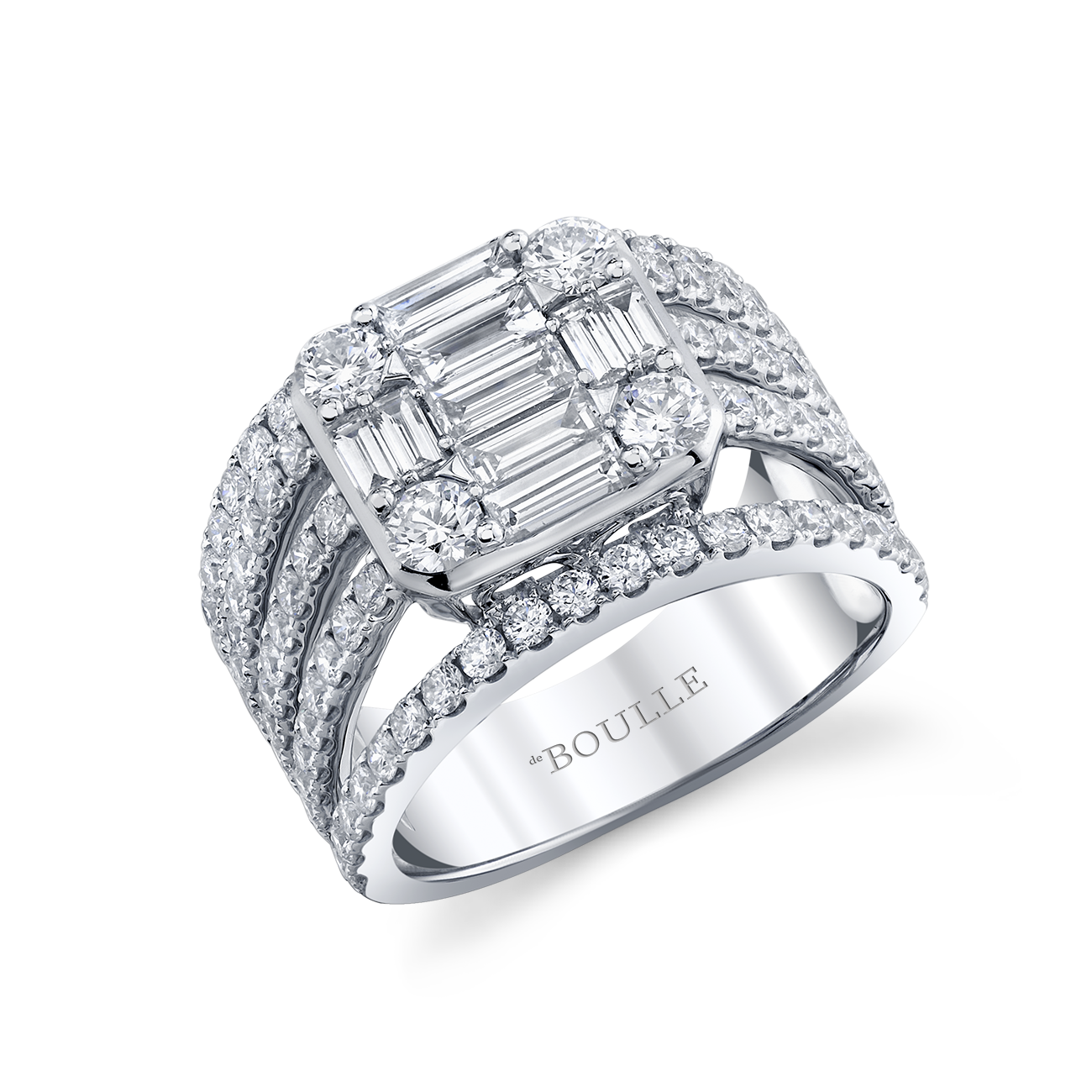 deBoulle Collection Cinq Ring in White Gold