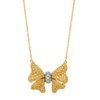 deBoulle Collection Yellow and White Diamond Bow Necklace